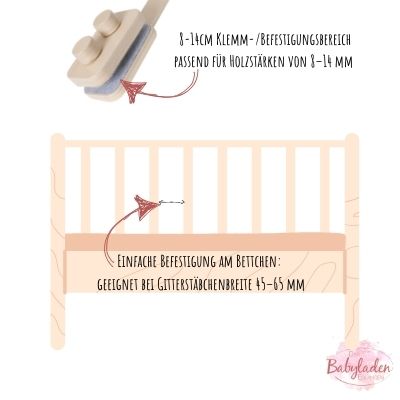 ollein Mobile Halter aus Holz (Natur) für Laufstall und Babybett – Babyladen Erlangen – https://www.babyladen-erlangen.de/